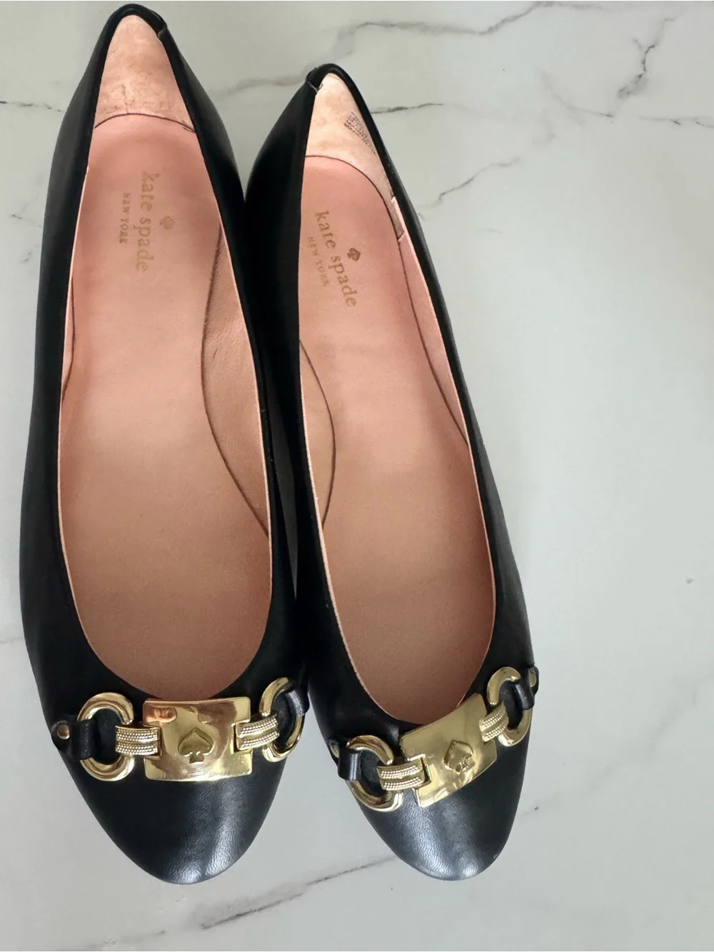 Kate Spade New York Phoebe Black Leather Ballet Flats Size 11